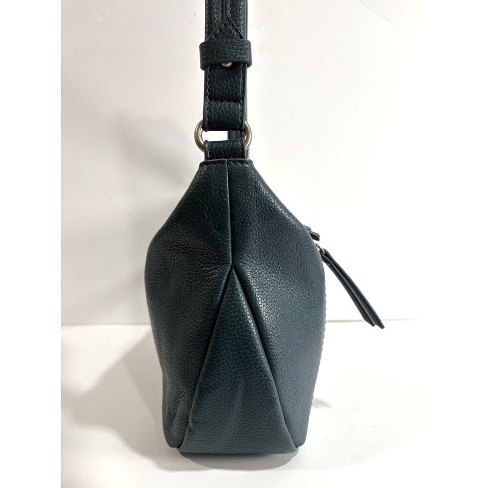 The Sak Women's Hobo Shoulder Bag Dark Teal Green Pebbled Leather Zip Closure - Picture 7 of 13